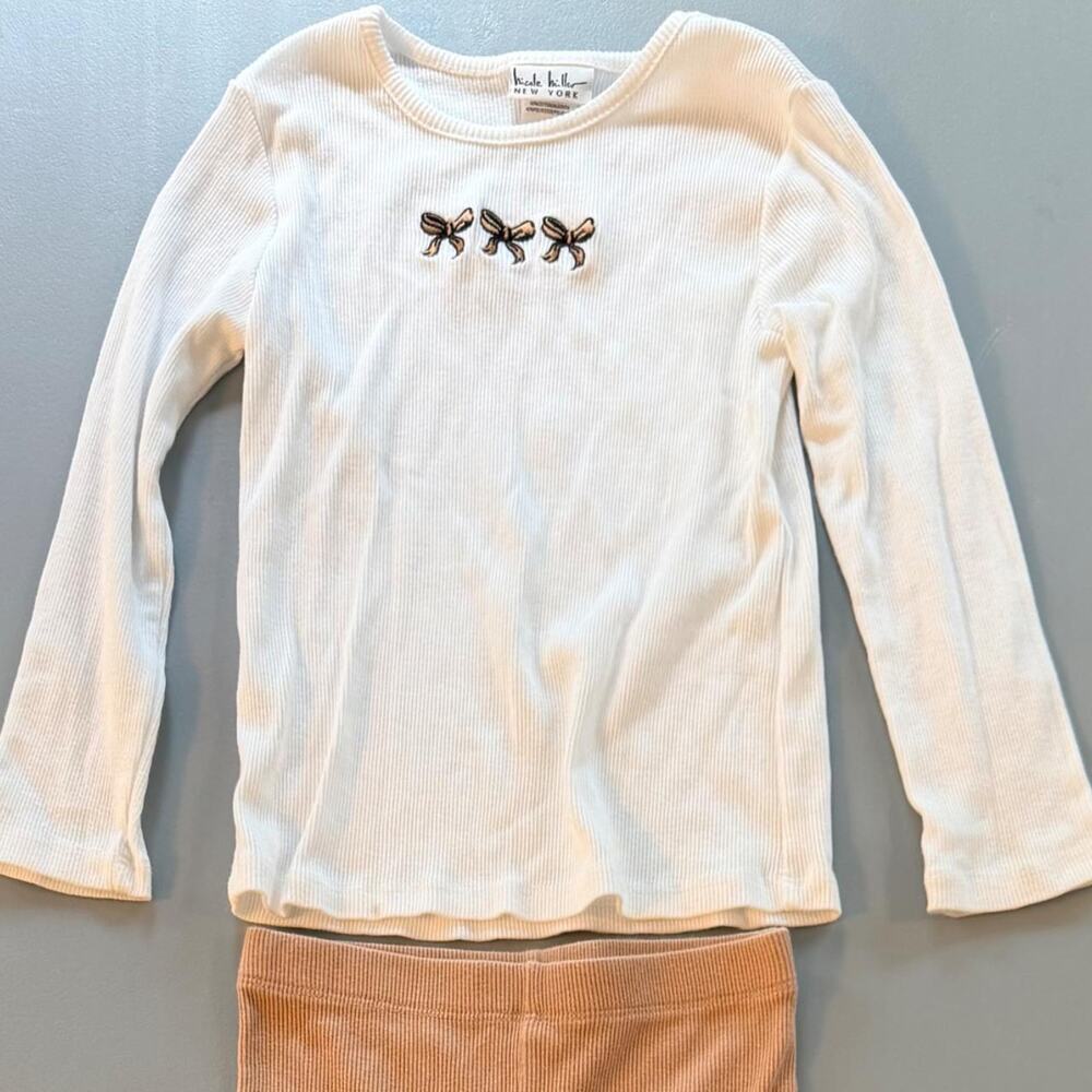 Nicole miller girls ribbed bow